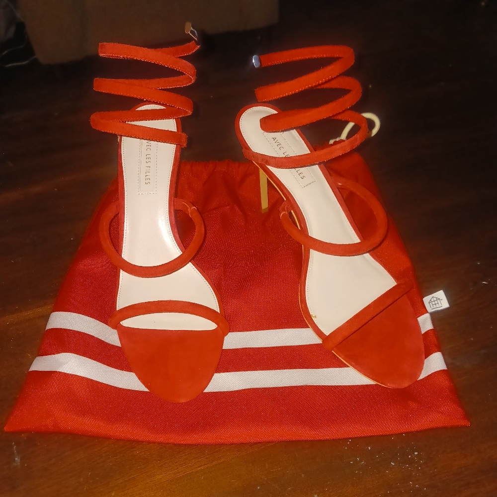 Avec Les Filles Red Strappy Sandals